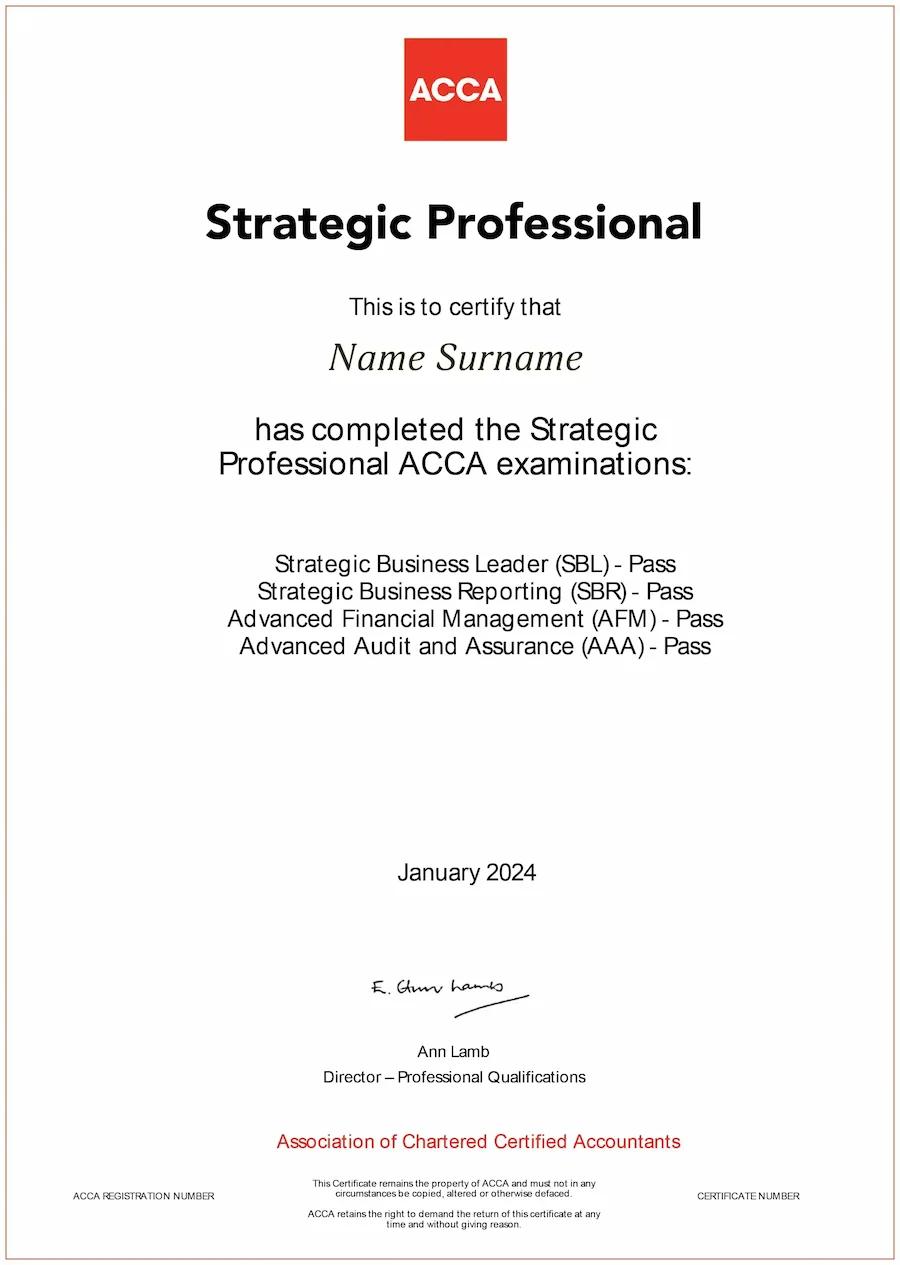 ACCA Certificate