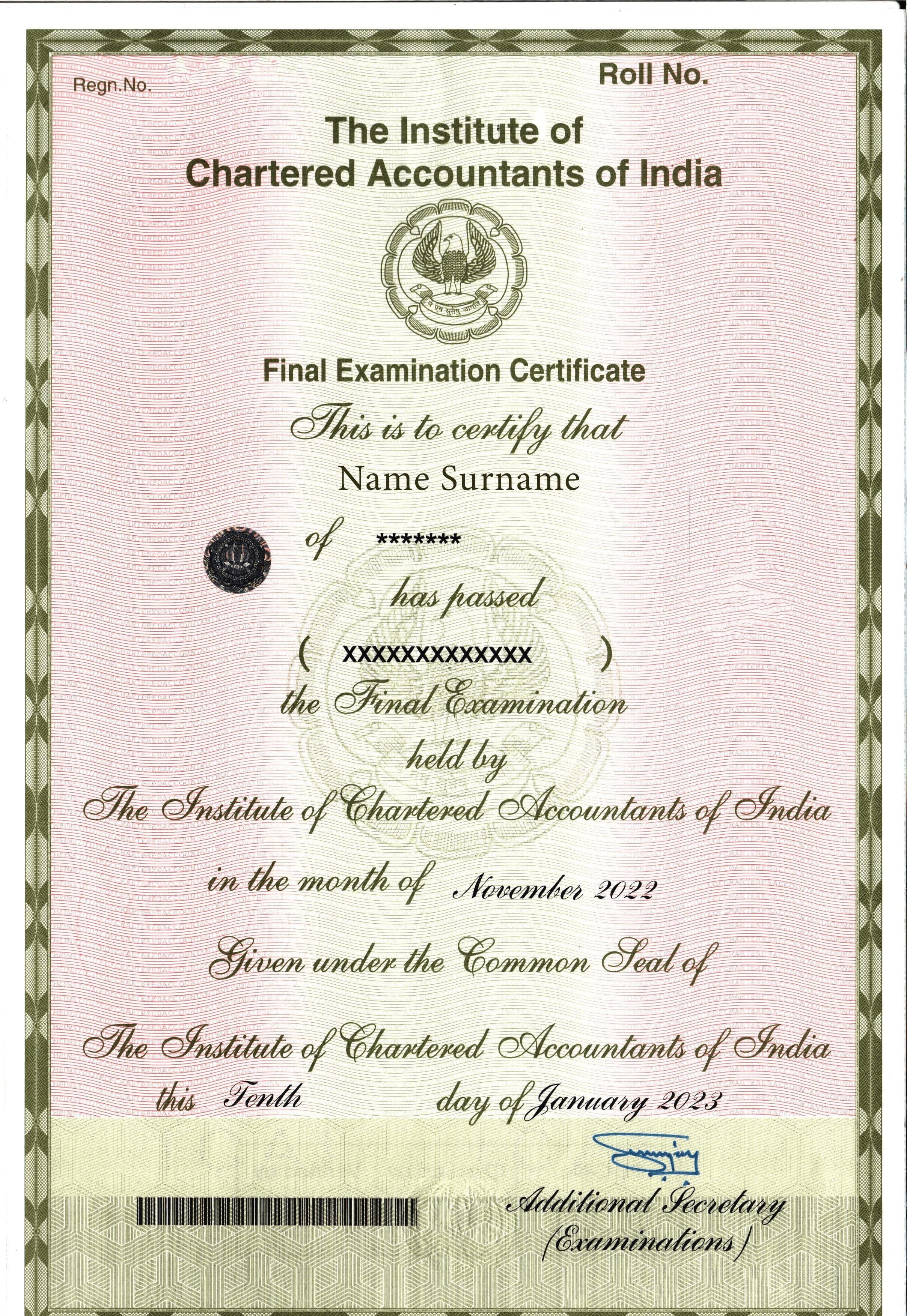 ACCA Certificate